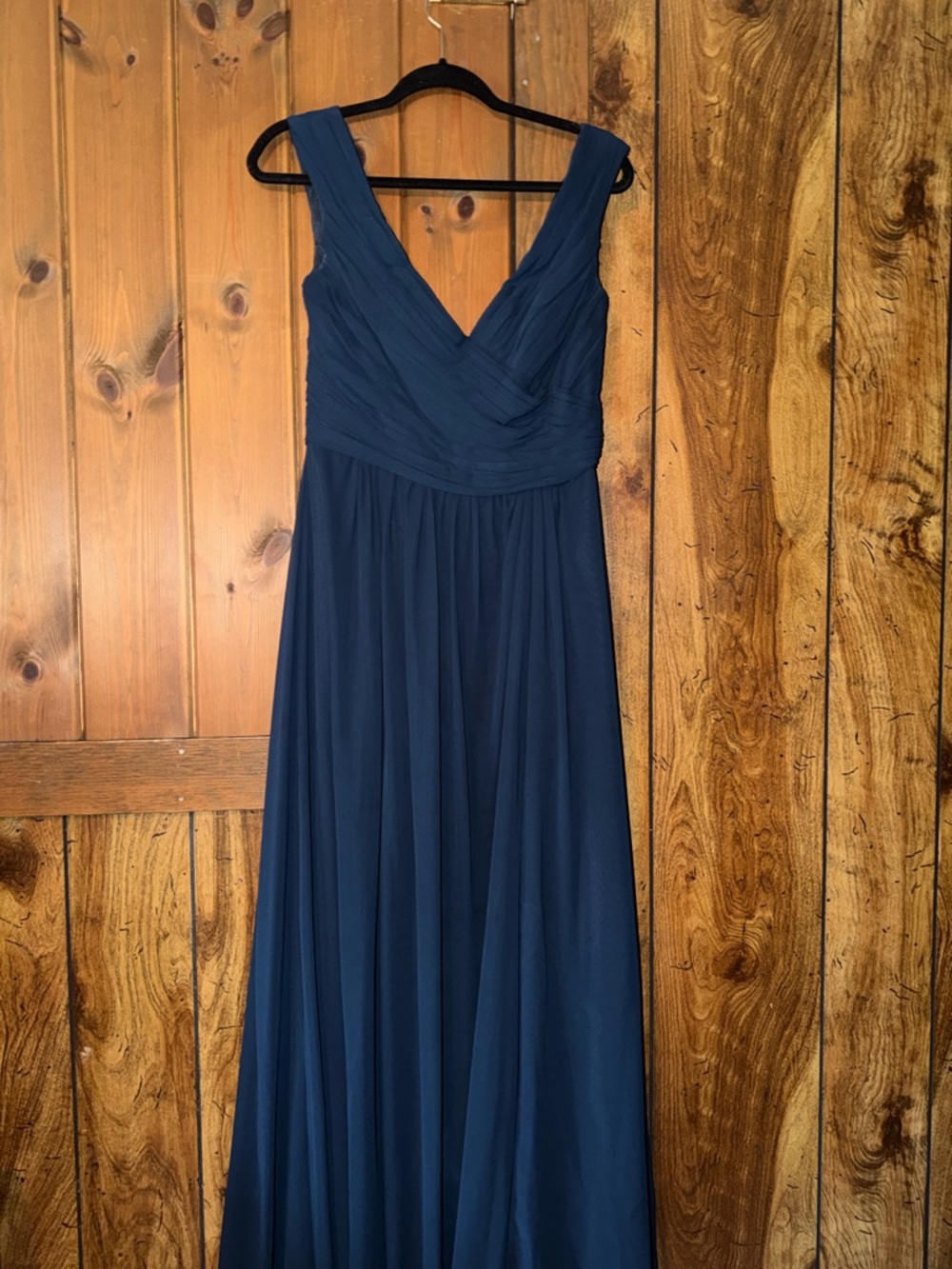 David Tutera Elegant Navy Sleeveless V-Neck Maxi Gown